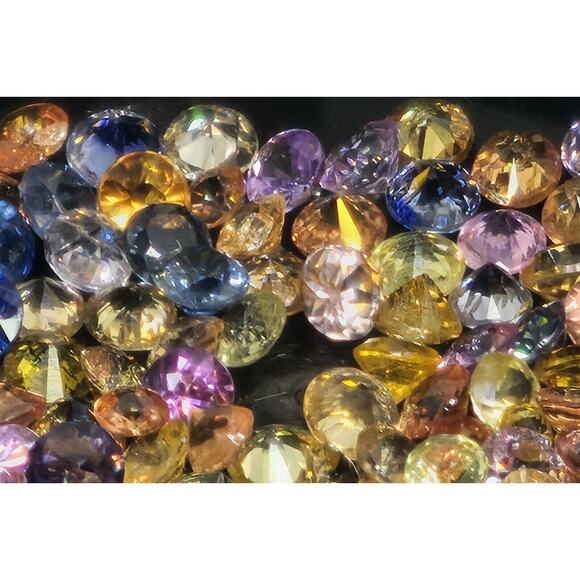 Vintage 1.06 Grams Of Natural Multi-colored Sapphires (Heated) 2mm - 2.25mm